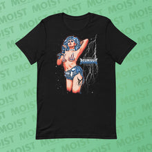 Load image into Gallery viewer, ashnikko oil change and cigarette vintage motorcycle babe rock shirt design black