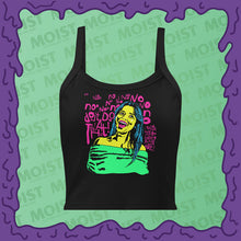 Load image into Gallery viewer, Neon Color Shirt Design Obsession Movie Restaurant Scene Black Micro Rib Tank Top Front