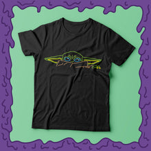 Load image into Gallery viewer, baby yoda shirt peek tee t-shirt tshirt design mandalorian the child neon