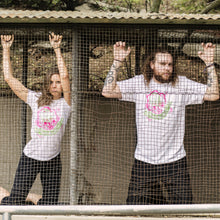 Load image into Gallery viewer, trapped in a cage otter my mind white shirt model photo moist clothing and junk