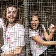 Load image into Gallery viewer, happy friendsies trapped in a cage otter my mind white shirt model photo moist clothing and junk