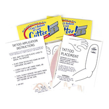 Load image into Gallery viewer, i can't believe its not cutter temporary tattoos directions placement moist junk