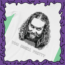 Load image into Gallery viewer, jacob kubon creep face you smell pretty shirt zoom