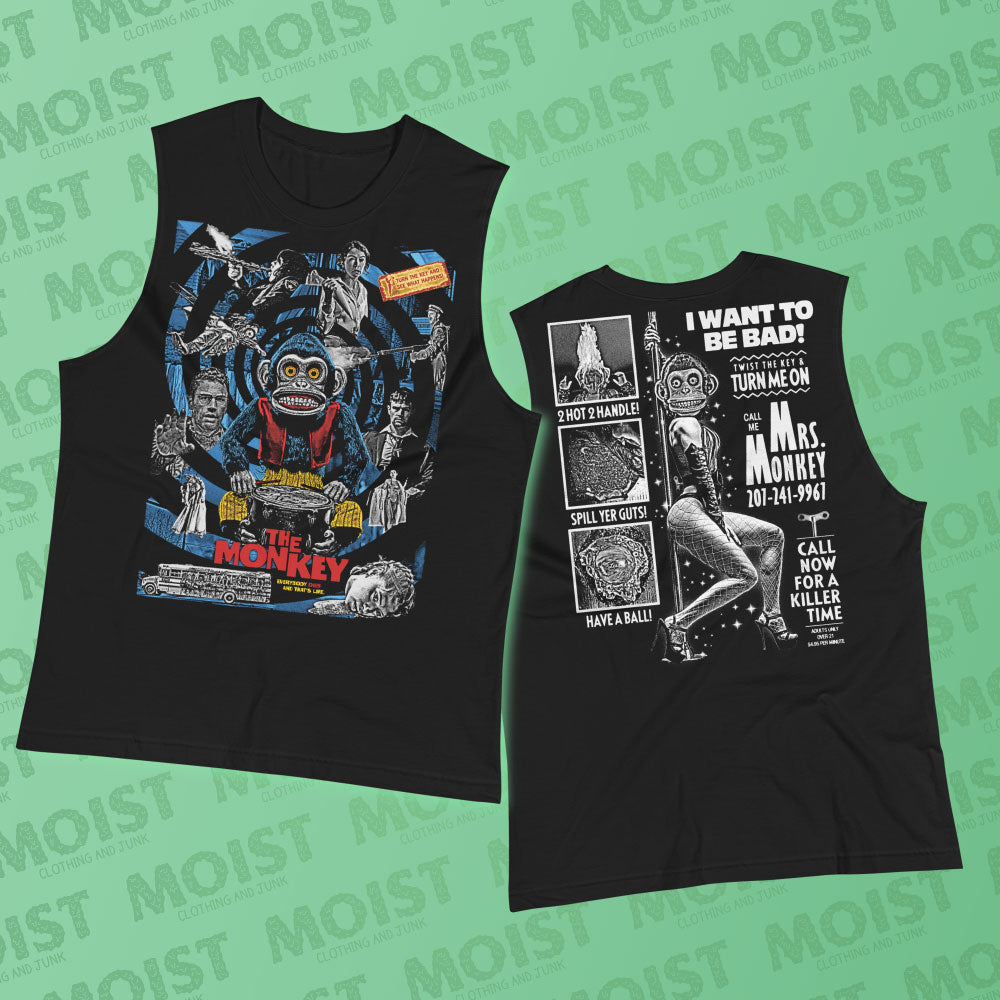 Mrs. Monkey Kills - 2-Sided - The Monkey Movie Muscle Shirt | B+C