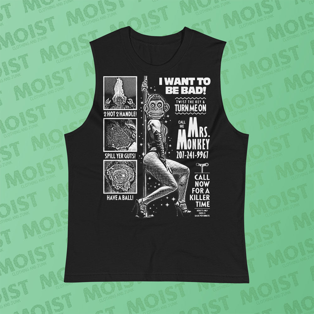 Mrs. Monkey Phone Ad - The Monkey Movie Muscle Shirt | B+C