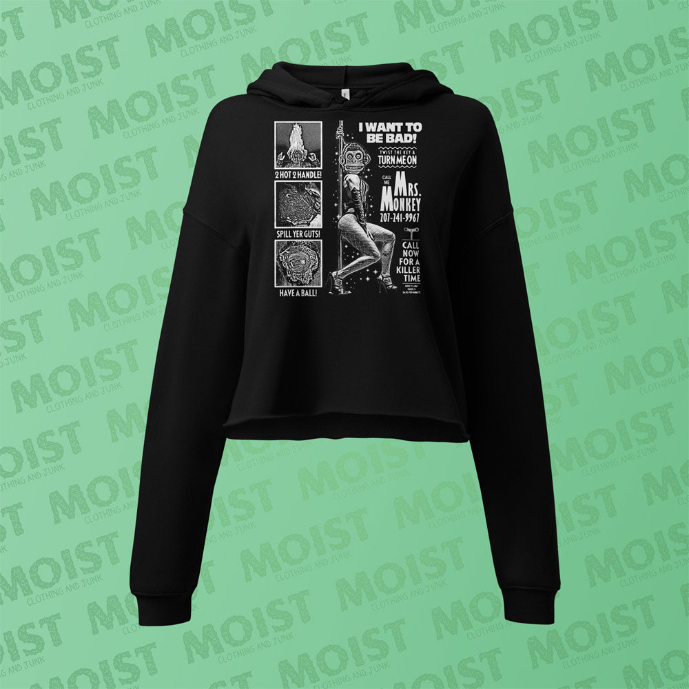 Mrs. Monkey Phone Ad - The Monkey Movie Crop Hoodie | B+C