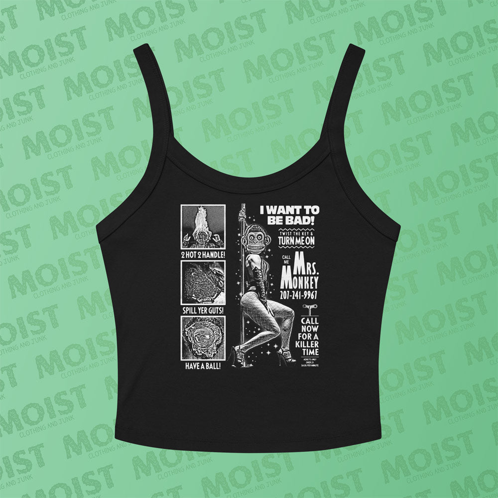 Mrs. Monkey Phone Ad - The Monkey Movie Micro-Rib Tank Top | B+C