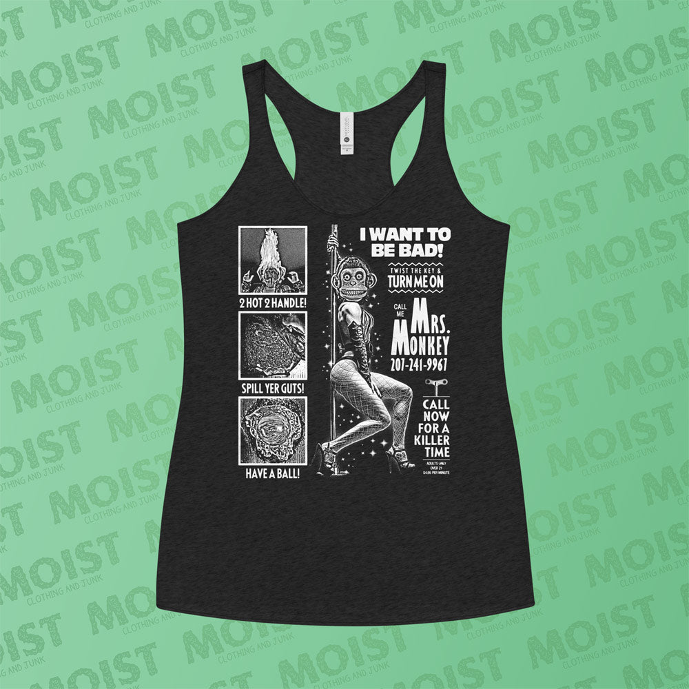 Mrs. Monkey Phone Ad - The Monkey Movie Women's Racerback Tank | Next Level