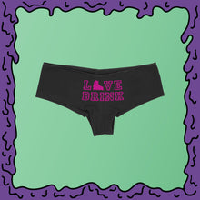 Load image into Gallery viewer, love brink undies boyshorts pink black moist full
