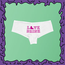 Load image into Gallery viewer, love brink undies boyshorts pink white moist full
