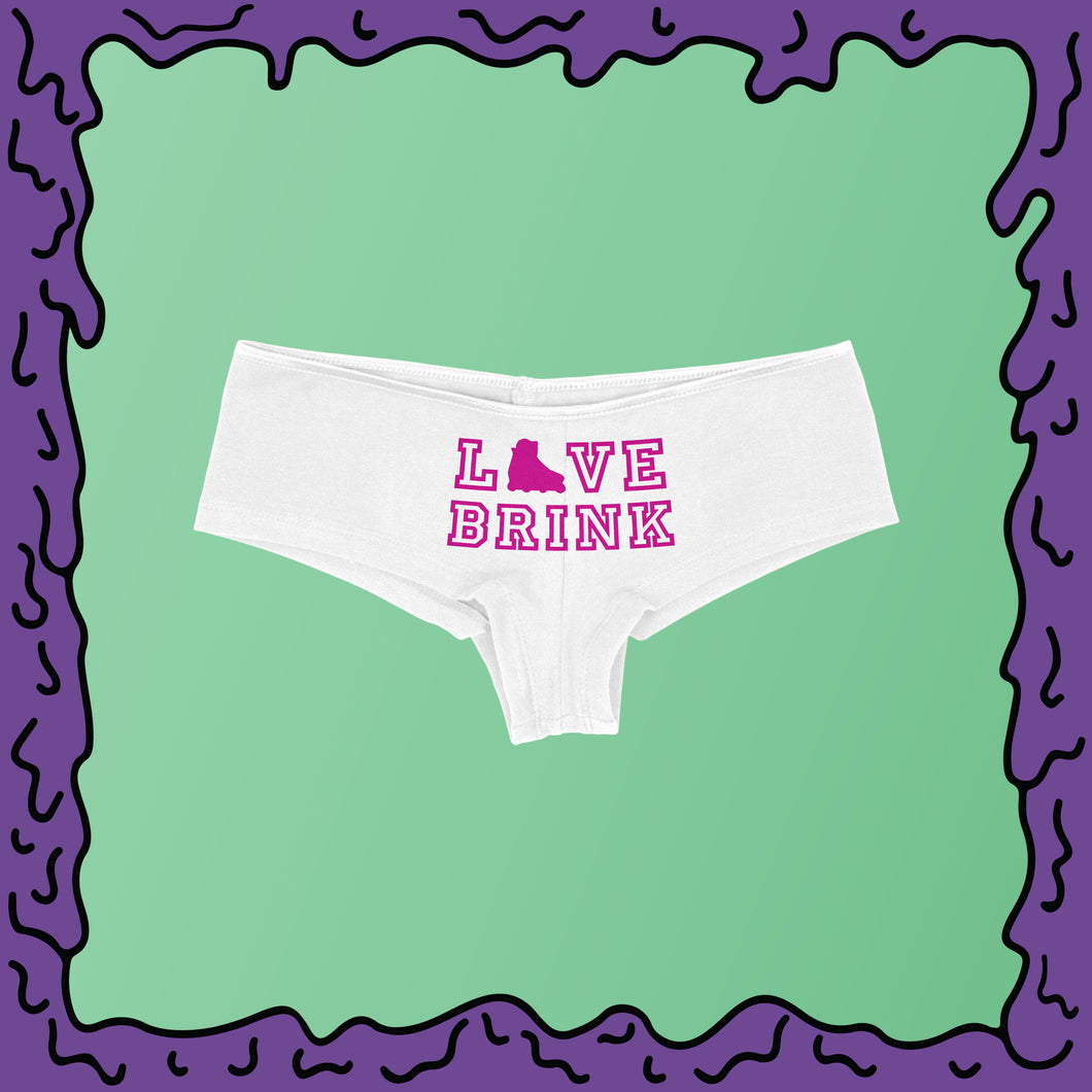 love brink undies boyshorts pink white moist full