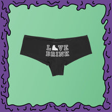 Load image into Gallery viewer, love brink undies boy shorts white black moist full
