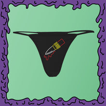Load image into Gallery viewer, faux neon lipstick knife thong undies moist zoom
