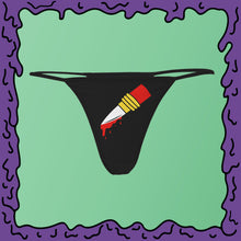 Load image into Gallery viewer, lipstick knife thong undies black bikini moist
