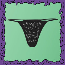 Load image into Gallery viewer, moist drips thong bikini bella canvas black
