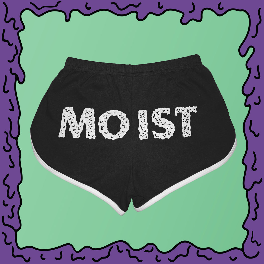 moist booty shorts running american apparel back black
