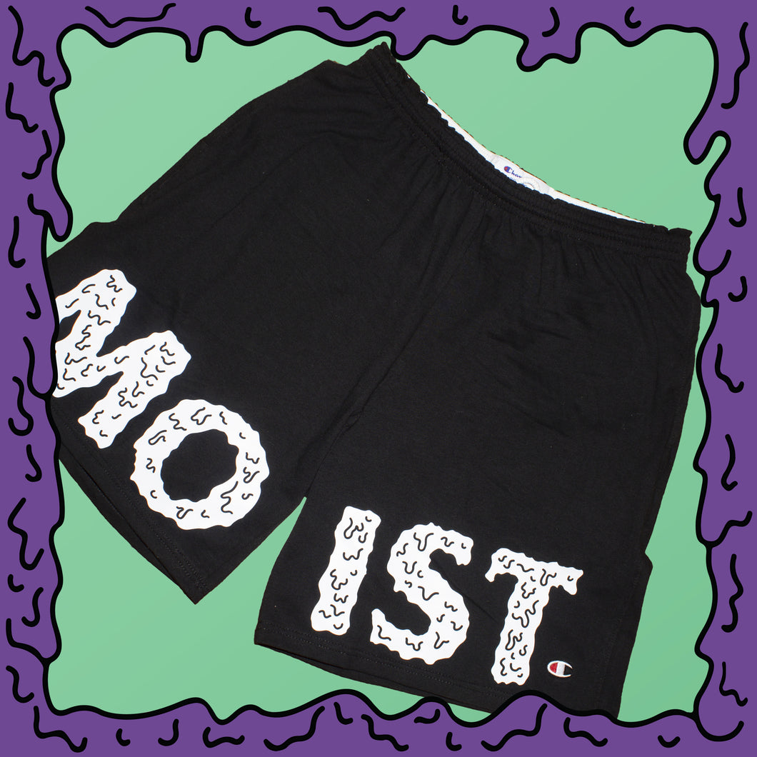 moist leg wrap cotton shorts black champion front zoom
