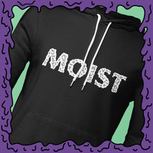 Load image into Gallery viewer, moist hoodie black hooded sweatshirt zoom
