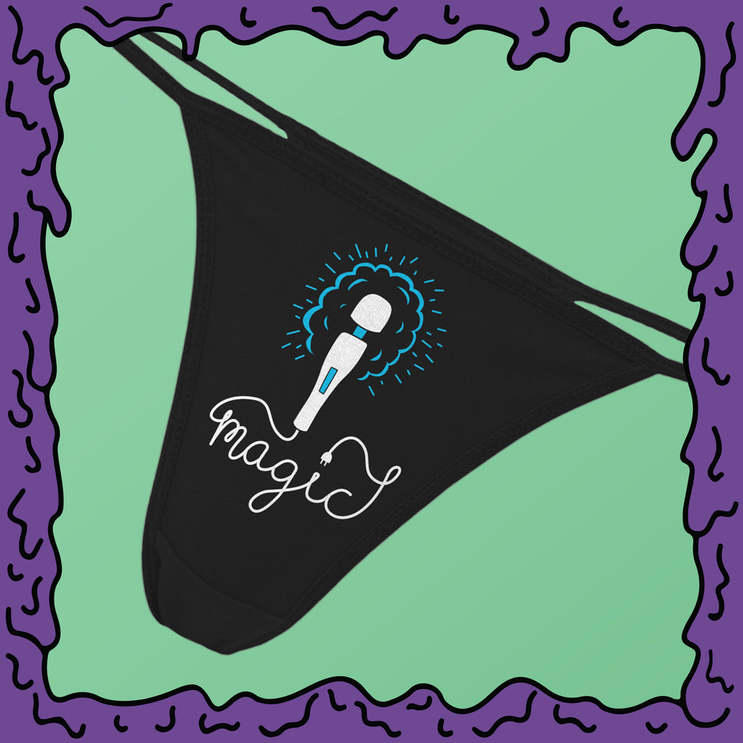 hitachi magic wand thong undies black zoom moist