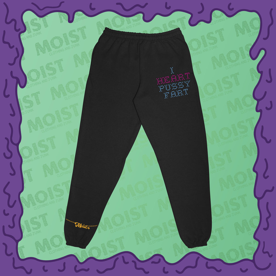 I Heart Pussy Fart - Cross Stitch - Sweatpants